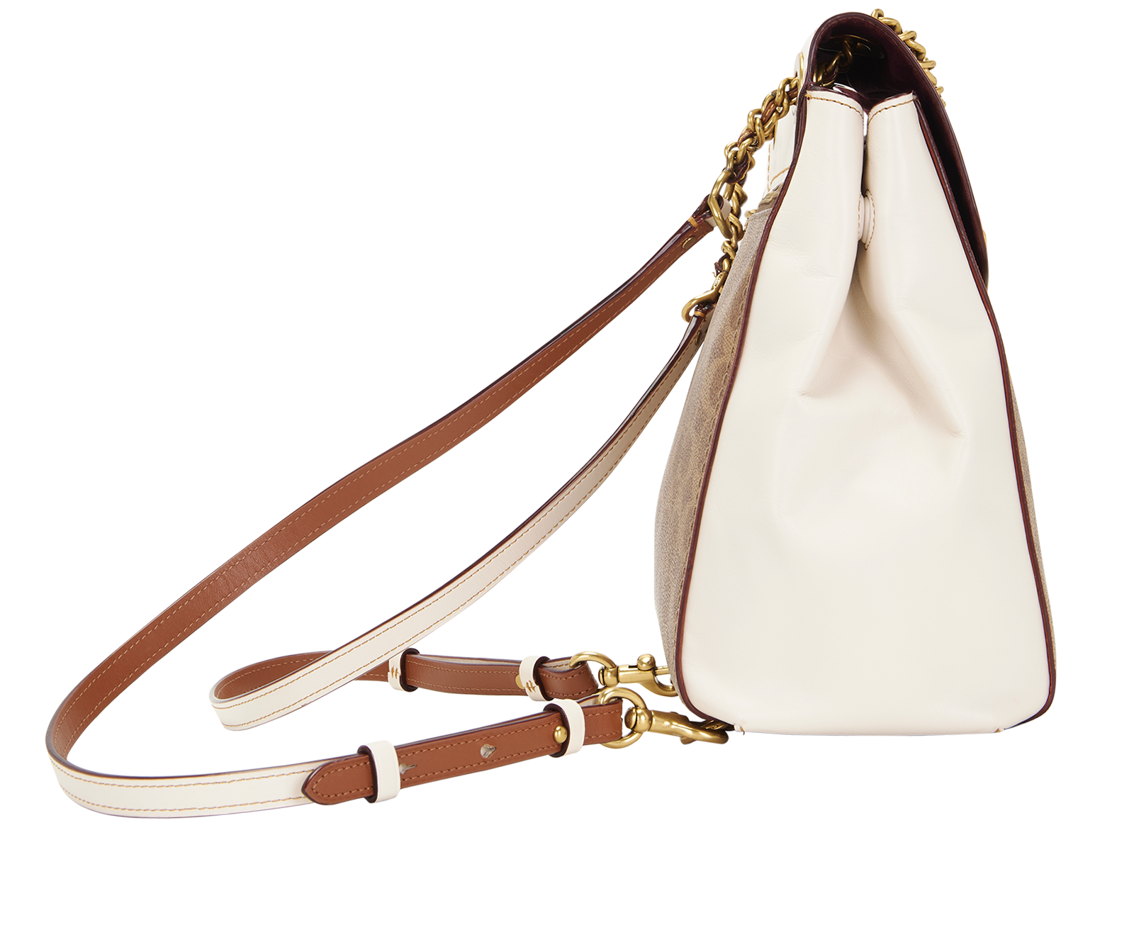 Parker Convertible Backpack, &pound;120, Handbags, Beige/Cream, Canvas/Leather, Side view